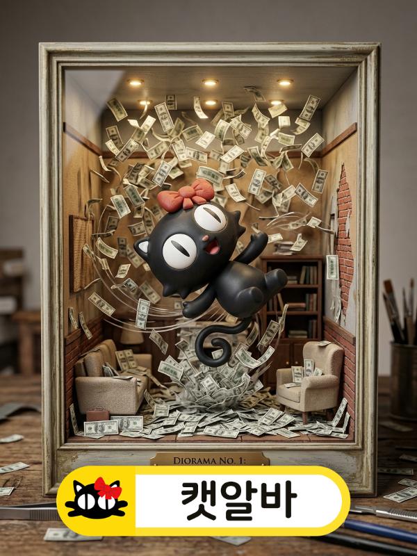 고수익 당일 지급에 신나서 춤추는 여우알바 룸알바 이미지